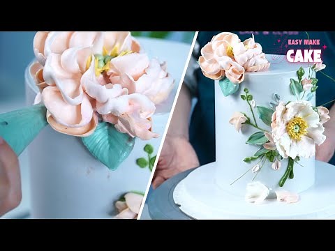 Piping Flowers Directly on Cake – Easy & Stunning