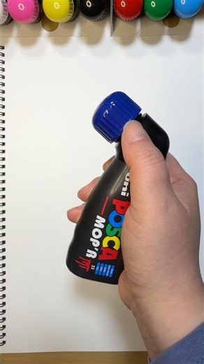 Drawing a blue angel cat with Posca Mop’r 🐱🪽💙 #art #drawing #posca