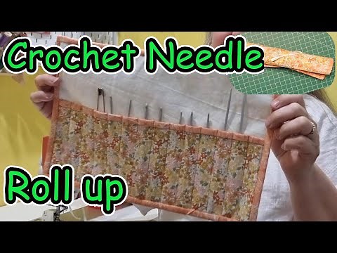 How to sew a crochet needle pouch DIY pencil roll holder artist tool rool how to do a quilt binding