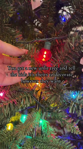Every light and cord placement, the tiny section of ornaments because it’s all they could reach, the perfectly imperfect placement. It’s exactly why I wanted this @King of Christmas unlit tree to be their creation in our favorite room 🎄 #kingofchristmas #ad #kidschristmastree #gifted #childhoodchristmas