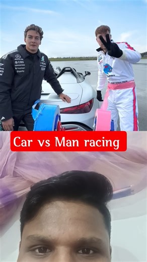 Car vs Man racing @MrBeast #bome