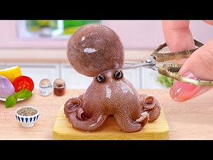 Recipe For Seafood Lover 🤗 1000+ Spicy Miniature Korean Baby Octopus Stir Fried ❣️Tina Mini Cooking