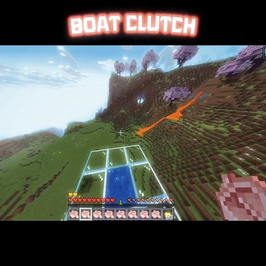 Minecraft Boat Clutch 🔥 | Insane Fall Save in Minecraft #shorts