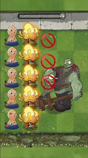 PvZ 2 - Pea Nut, Torchwood Level 1,3,5,7, Max Vs Tutorial Gargantuar Zombie