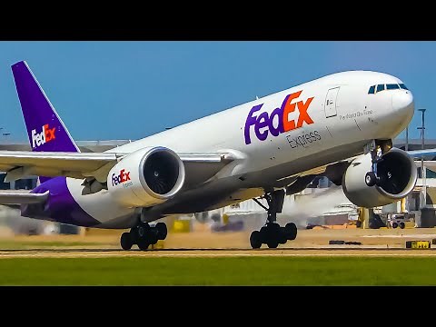 2x TOUCH AND GO Boeing 777 FedEx Freighter | Memphis Airport Plane Spotting