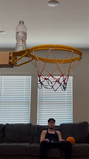 Pat Puente on Instagram: "Cough drop water bottle trick shot #basketball #ballislife #bball #sports #trickshot #hoop #minihoops #reels #fyp"