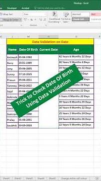 Use Data Validation on Date in Excel |Allow to enter DOB before Today using Data Validation in Excel