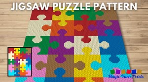 FREE GRAPH Jigsaw Puzzle Pattern C2C & Tapestry Crochet Pattern Magic Yarn Pixels