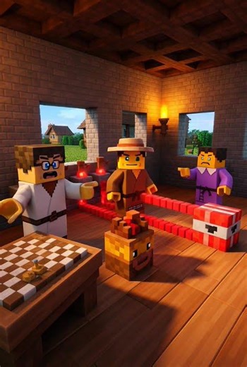 Minecraft villagers doing experiment