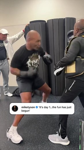 Mike Tyson training for Jake Paul 😳 (via @Mike Tyson) #boxing #miketyson #jakepaul #training