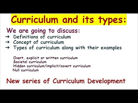 Curriculum and its types | Written, Hidden, Societal and Null curriculum | Curriculum development