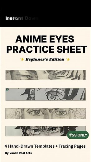 Anime Eye Drawing Practice Sheet PDF | Drawing Tutorial for Beginners #shorts #tutorial #viralshorts
