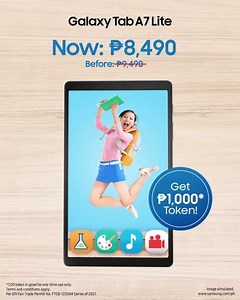 Max out learning and playing with the new #GalaxyTabA7Lite. Enjoy ₱1,000 worth of token when you avail from July 30 to Aug 1. Get yours now: spr.ly/TabA7Lite-Offer3 #Samsung | Samsung
