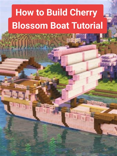 Minecraft How to Build Cherry Blossom Boat Tutorial | Easy Minecraft Boat Build #minecraft #minecraftmemes #minecraftbuilding #minecrafttutorial #minecrafthardcore