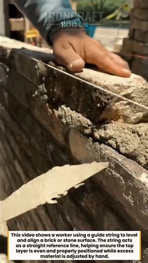 Brick Leveling Trick Using String Line #construction #DIY #shorts