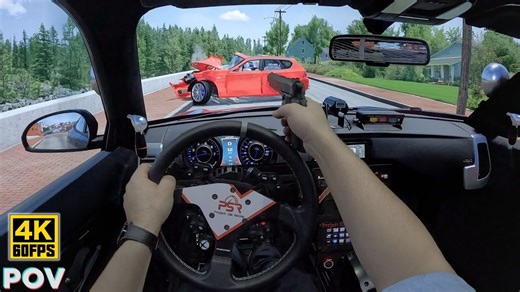 【4K60帧】模拟驾驶《BeamNG》警察追逐违法车辆 | Fanatec DD  | 作者：Project Sim Racing