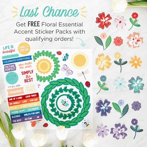 The Embellishments Buffet ends TOMORROW at noon CT! This is your last chance to shop the limited-edition Floral Essential Embellishments packs AND get Floral Essential Accent Sticker pack(s) FREE when you buy 6 Floral Essential Embellishments packs! Get yours while you can to create beautiful bouquets for your layouts like these! US: https://bit.ly/44NZ7Q1 CA: https://bit.ly/3OctCbN | Creative Memories