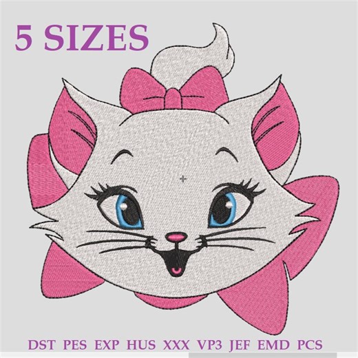 Embroidery Files "marie Cat." Kitty Marie. Disney Aristocats. Embroidery for a Good Mood. Embroidery Patterns. . Machine Embroidery Designs. - Etsy