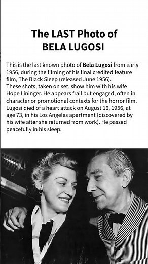 The LAST Photo of BELA LUGOSI #death #dracula #belalugosi #vampire #actor #hollywood #icon #rip