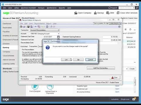 Sage 50 Bank Reconciliation