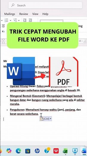 Cara Mengubah Word ke PDF Cuma 10 Detik! (Tanpa Aplikasi) #shorts #tutorial #word