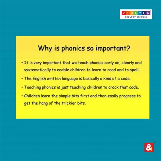 VIBGYOR Rise Doddanekkundi | 🌟 Why is Phonics so Important? 🌟 Phonics lays the foundation for strong reading and spelling skills. It helps children understand that the... | Instagram