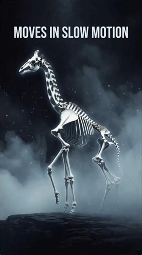 A Giraffe Skeleton That Moves in Slow Motion