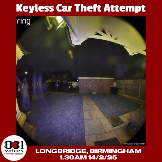 63K views · 143 reactions | #B31VoicesReaderReports Attempted keyless car theft in Flight Shed Way #Longbridge • 1.29am 14/2/25 Katy: "WATCH OUT!! this morning at 1:30am in b31 2gu a group of 4 lads (2 on bikes) scanning for my car key(Toyota rav 4) but was unsuccessful. This had been reported to the police" Got info? Please call 101 Advice on prevention : https://bvoices.uk/keyless-theft #Birmingham #BirminghamUK #B31Voices #BVoices #carcrime #cartheft | B31 Voices | Facebook