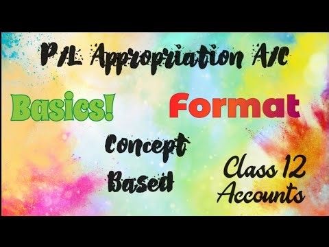 PART-1 Class 12 Accounts Format of P/L Appropriation A/C(Fundamentals of partnership)