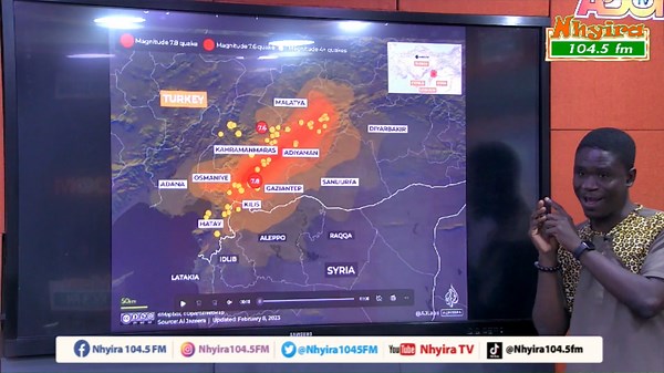 15K views · 428 reactions | I wept when I watched Atsu’s wife's interview. Over 20,000 people have died so far with nearly 100,000 injured. The earthquake area is like from Tech Junction to Konongo. We pray our brother is rescued. - Eugene Osei-Tutu breaks down the Turkey earthquake. #Kukurantumi | Nhyira 104.5 FM | Facebook