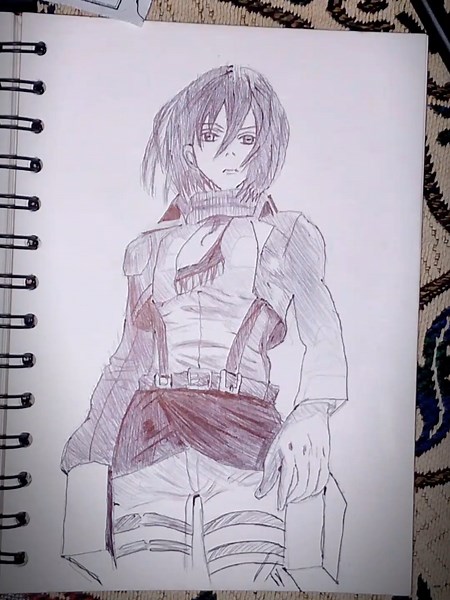ကြိုးစားနေဆဲပါ 😊#drawing #sketch #ballpendrawing #anime #Aot #mikasa #myanmartiktok🇲🇲🇲🇲 #trending #fyp @phoenixmarco5