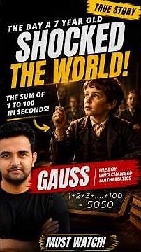 🤯The Amazing Story of Carl Friedrich Gauss #maths #gauss #gausslaw #arithmeticprogression #shorts