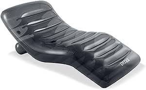 INTEX 56875EP Inflatable Cool Grey Lounge: Contoured Design – Built-in Cup Holder – Dual Air Chambers – 220lb Weight Capacity – 75" x 39"