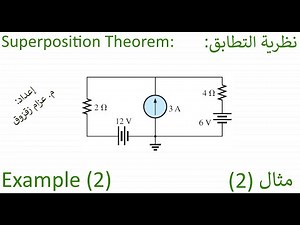 مثال (2) نظرية التطابق - Example (2) Superposition Theorem