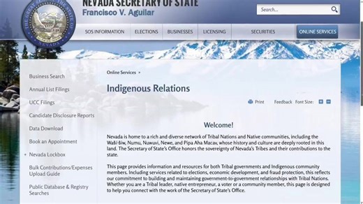 New online resource by Nevada Secretary of State to aid tribal consultation and engagement