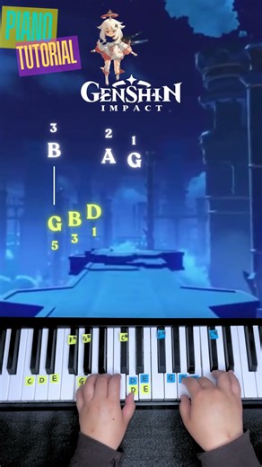 Anyone Can Play Genshin Impact Theme 原神 - Easy Piano #learnpiano #pianotutorial #easypiano