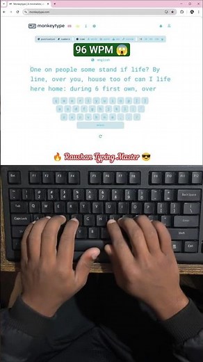 96 WPM Typing Speed 💥 All Keys | Alphabet, Numbers & Symbols #typingtest #asmr #raushantypingmaster