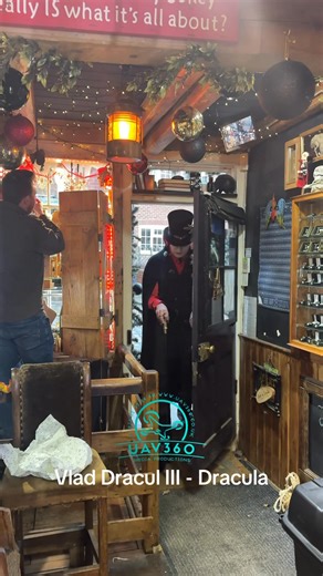 When Dracula enters the Whitby Jet Shop for a casual chat, do you run & hide? Or do you chat with him? The Ebor Jetworks #UAV360 #VladDraculIII #dracula #whitby | UAV360