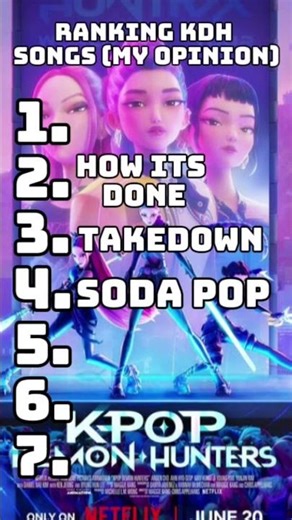 Ranking KHD songs! (Sorry if the audio sounds weird) #kpopdemonhunters #kdh #like #subscribe #short