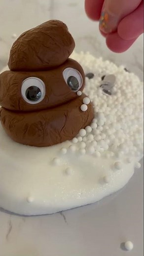 Poop 💩 Emoji Clay Slime Mixing and ASMR #shorts #poopemoji #clayslime