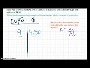 Constant of Proportionality - Given a Situation