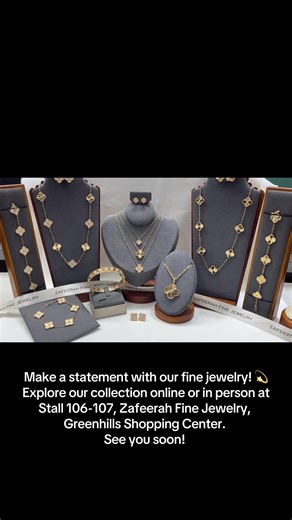 Fine jewelry that's more than just a piece – it's a statement. Explore our stunning collection, featuring exquisite pieces that sparkle with elegance and sophistication. All pieces are readily available for you to shine! 💫 Shop online or visit us in person at: Stall 106-107, Zafeerah Fine Jewelry Greenhills Shopping Center We can't wait to see you there! 💎