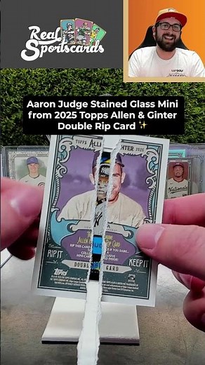 Aaron Judge Stained Glass Mini from 2025 Topps Allen & Ginter Double Rip Card! ✨