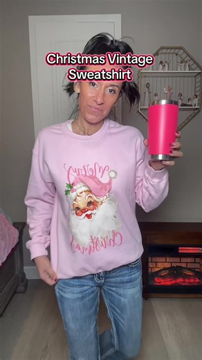 This vintage Santa sweatshirt is the definition of cute but cozy — soft, and giving full-blown Christmas nostalgia. 🎅💕 #thisolething #christmassweatshirts #christmassweater #tiktokshopcybermonday #tiktokshopblackfriday