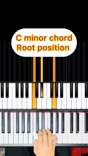 C minor chord. Right hand (root position) #piano #pianotutorial
