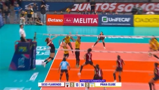 Tie-Break: Sesc-Flamengo 13 (2) x (2) 14 Praia Clube - Helena pontua após rally