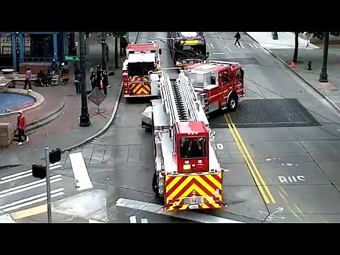[Traffic Cam] Every Seattle FD tiller truck responding (Ultimate Tiller Time)!