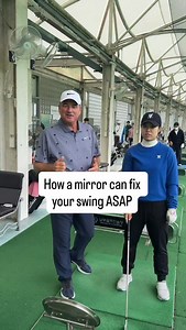 1.2K views | Using a mirror can dramatically improve golf swing technique. Here we are demonstrating a practical training method at @brianmogggolfacademykorea that helps golfers visualize and correct their swing plane, posture, and club positioning. | Brian Mogg Golf Academy | Facebook