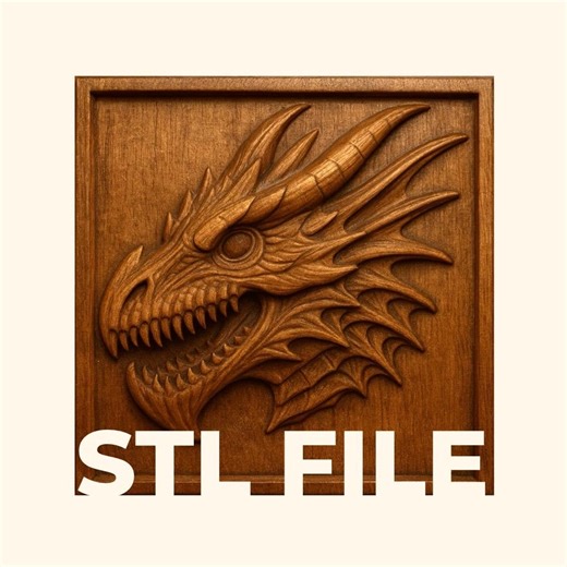 Dragon Head Relief - CNC & 3D Printing STL File (commercial Use) - Etsy