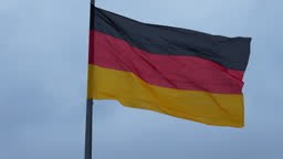 4K Real time Footage of The national flag of Germany is a tricolour...